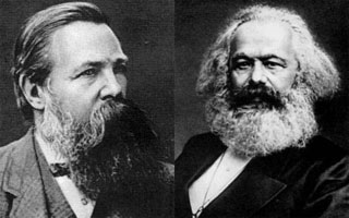 Friedrich Engels e Karl Marx - Referências do Socialismo Cientifico e autores do "Manifesto Comunista".
